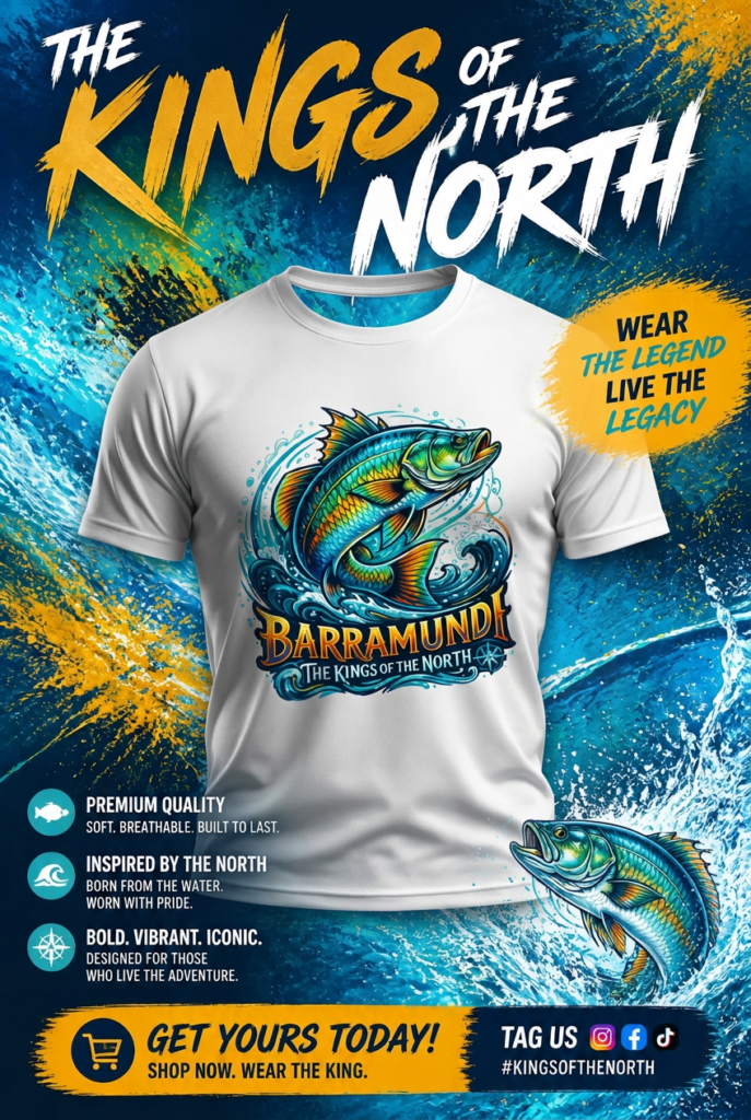 Barramundi Fishing T‑Shirt — Colorful Gamefish Tee for Anglers