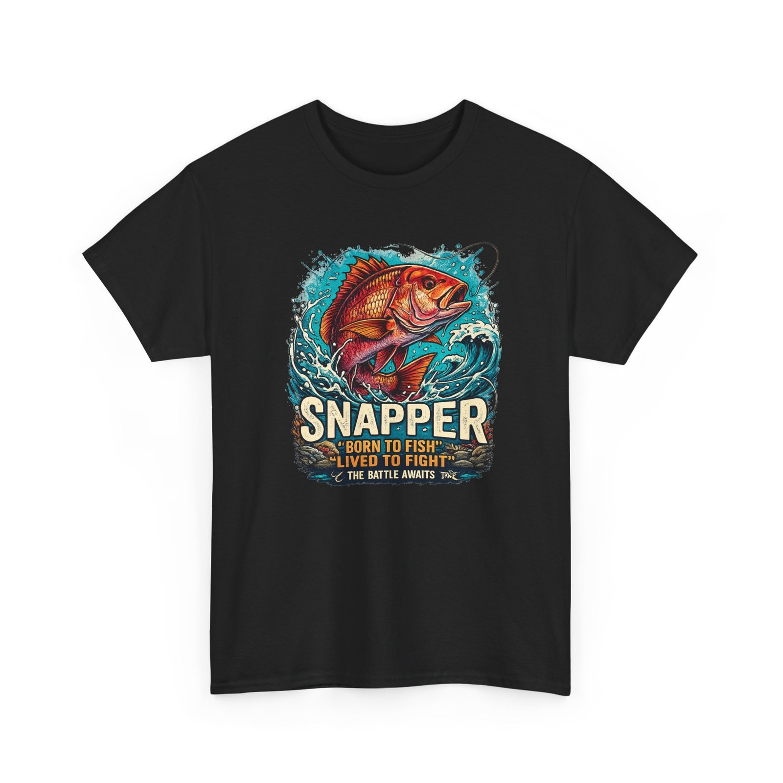 Snapper Fishing T‑Shirt – "Born to Fish, Lived to Fight" Graphic Tee - Image 2
