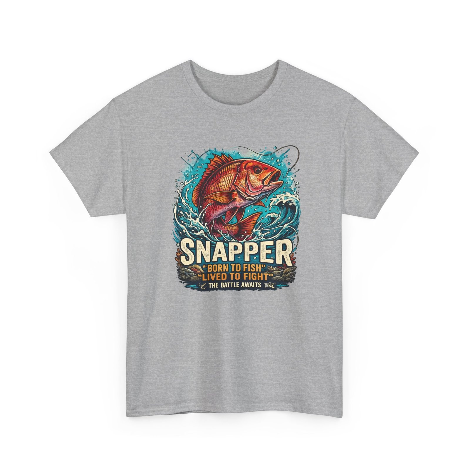 Snapper Fishing T‑Shirt – "Born to Fish, Lived to Fight" Graphic Tee - Image 3