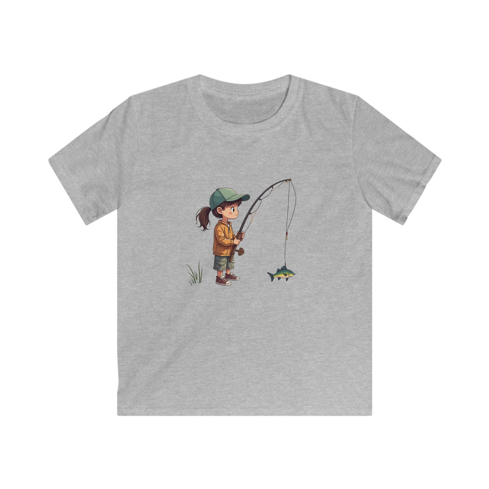 Kids Fishing T-Shirt — Cute Girl Angler Graphic Tee - Image 2
