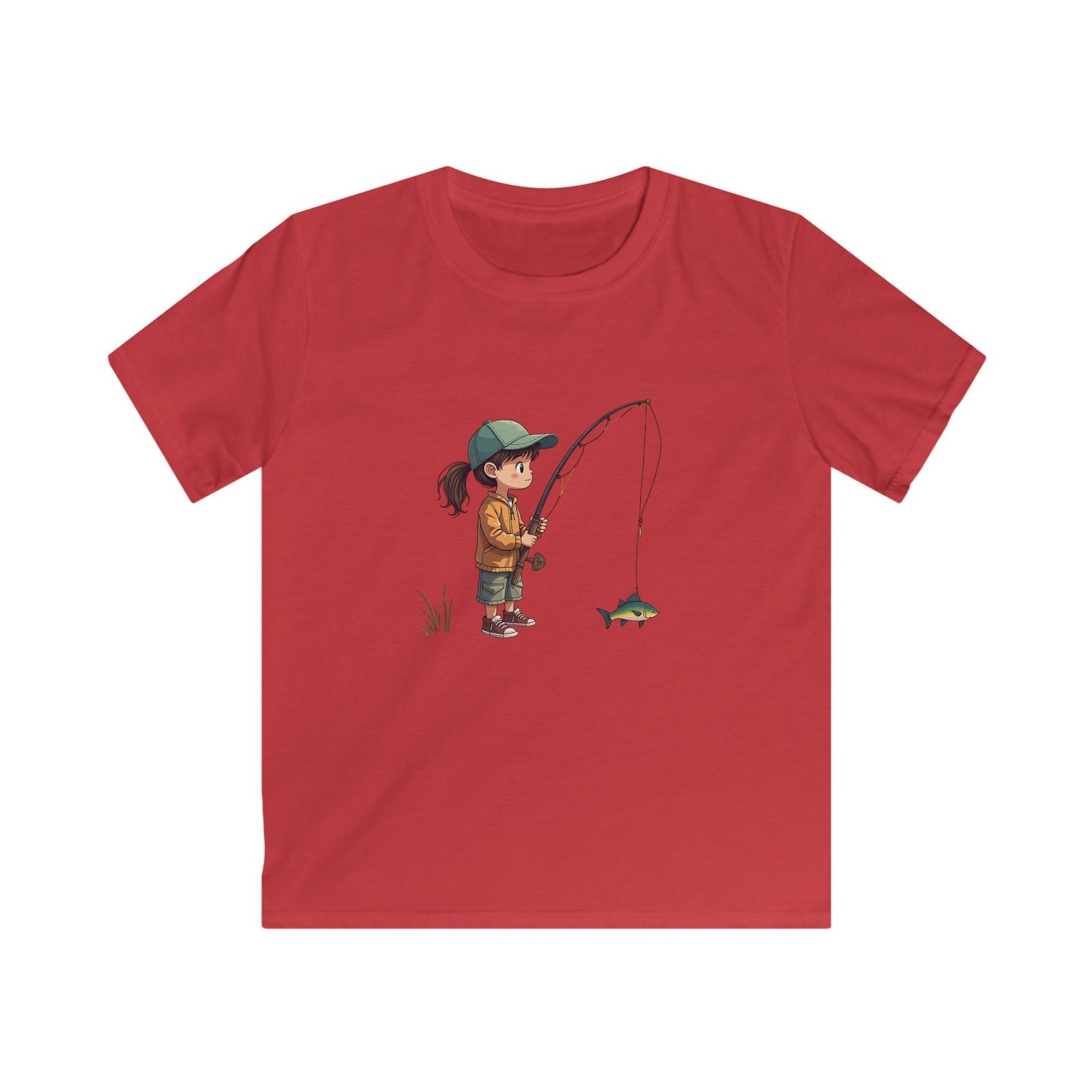 Kids Fishing T-Shirt — Cute Girl Angler Graphic Tee - Image 3