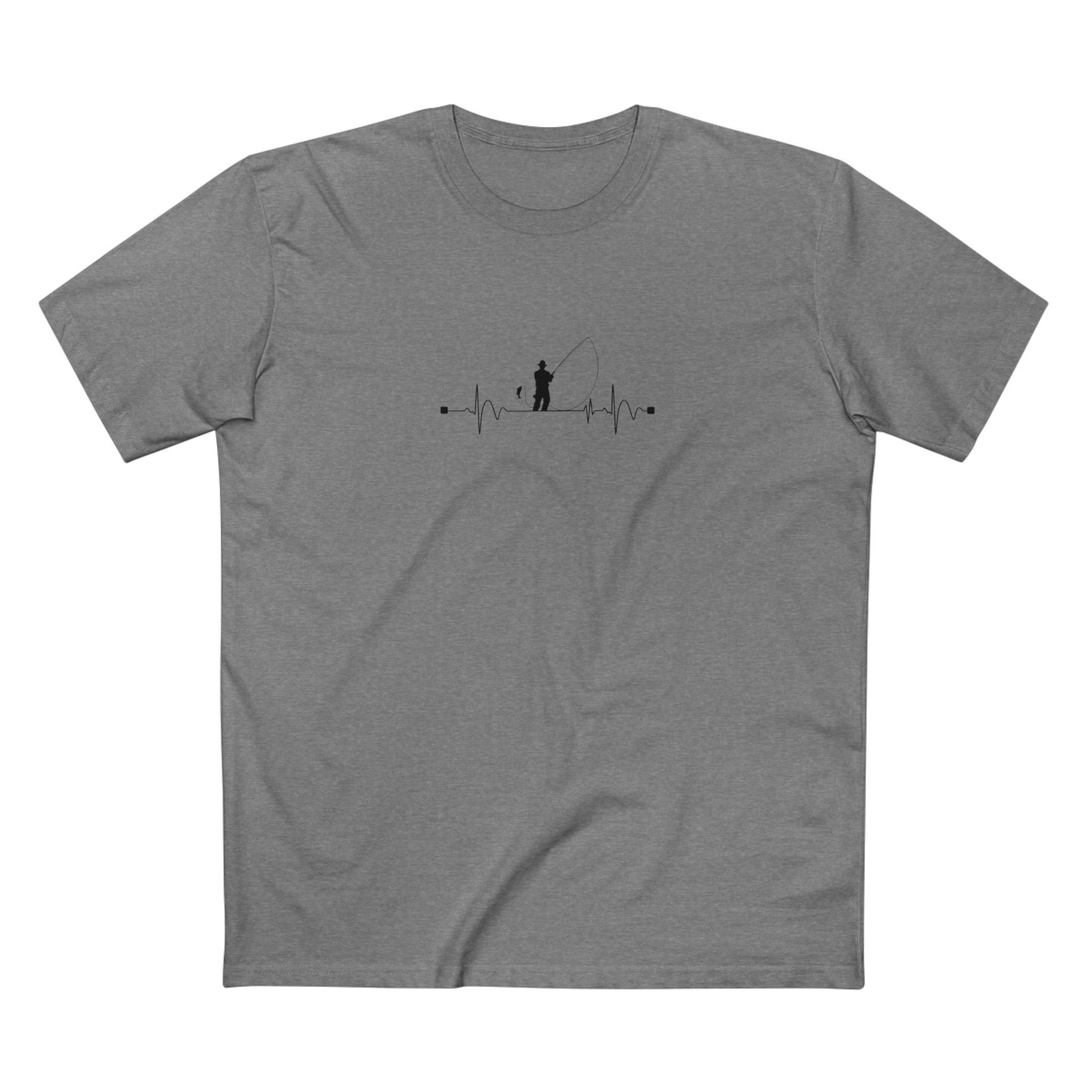Fisherman's Heartbeat Tshirt – Minimalist Fishing T-Shirt - Image 3