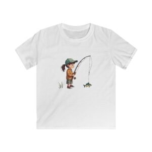 Kids Fishing T-Shirt — Cute Girl Angler Graphic Tee