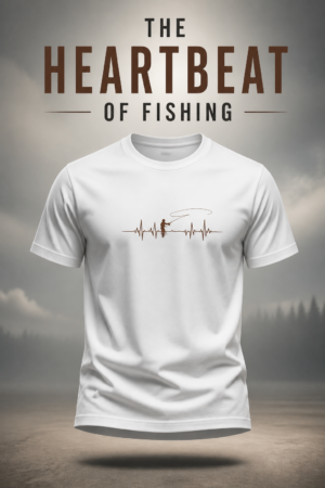 Fly Fishing T-Shirt – Fishing Is in My Blood – Heartbeat Angler Design