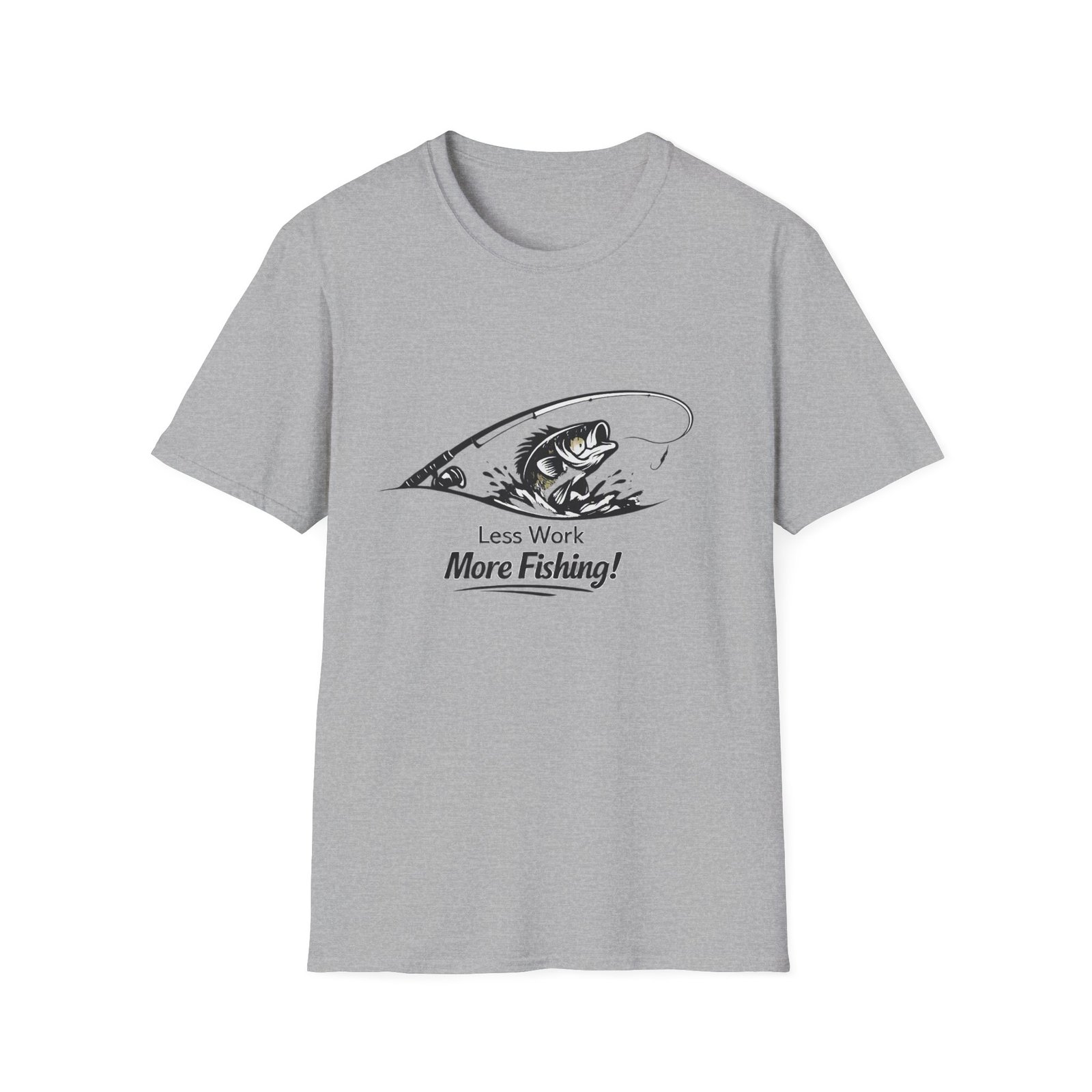 Less Work, More Fishing! – Minimalist Fishing Tee - Image 3