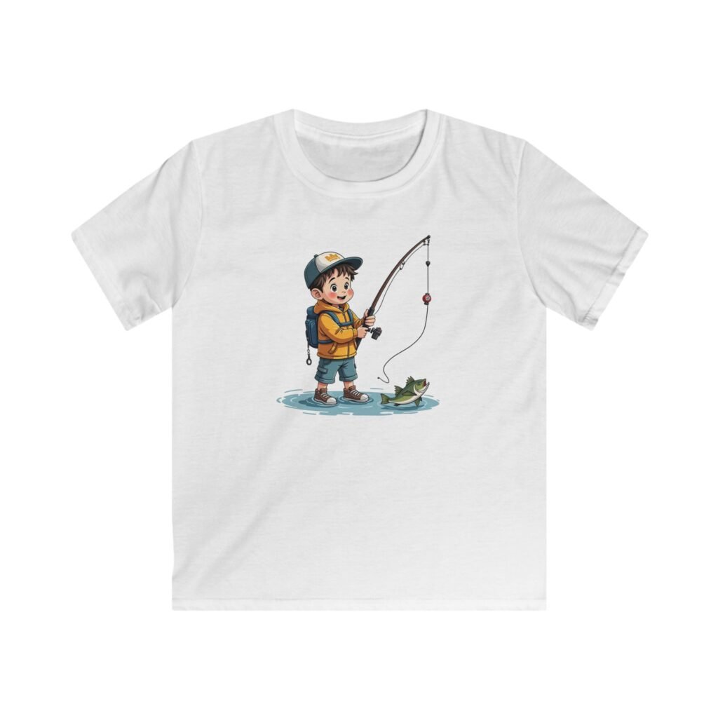 Kids Fishing T-Shirt — Cute Boy Angler Graphic Tee