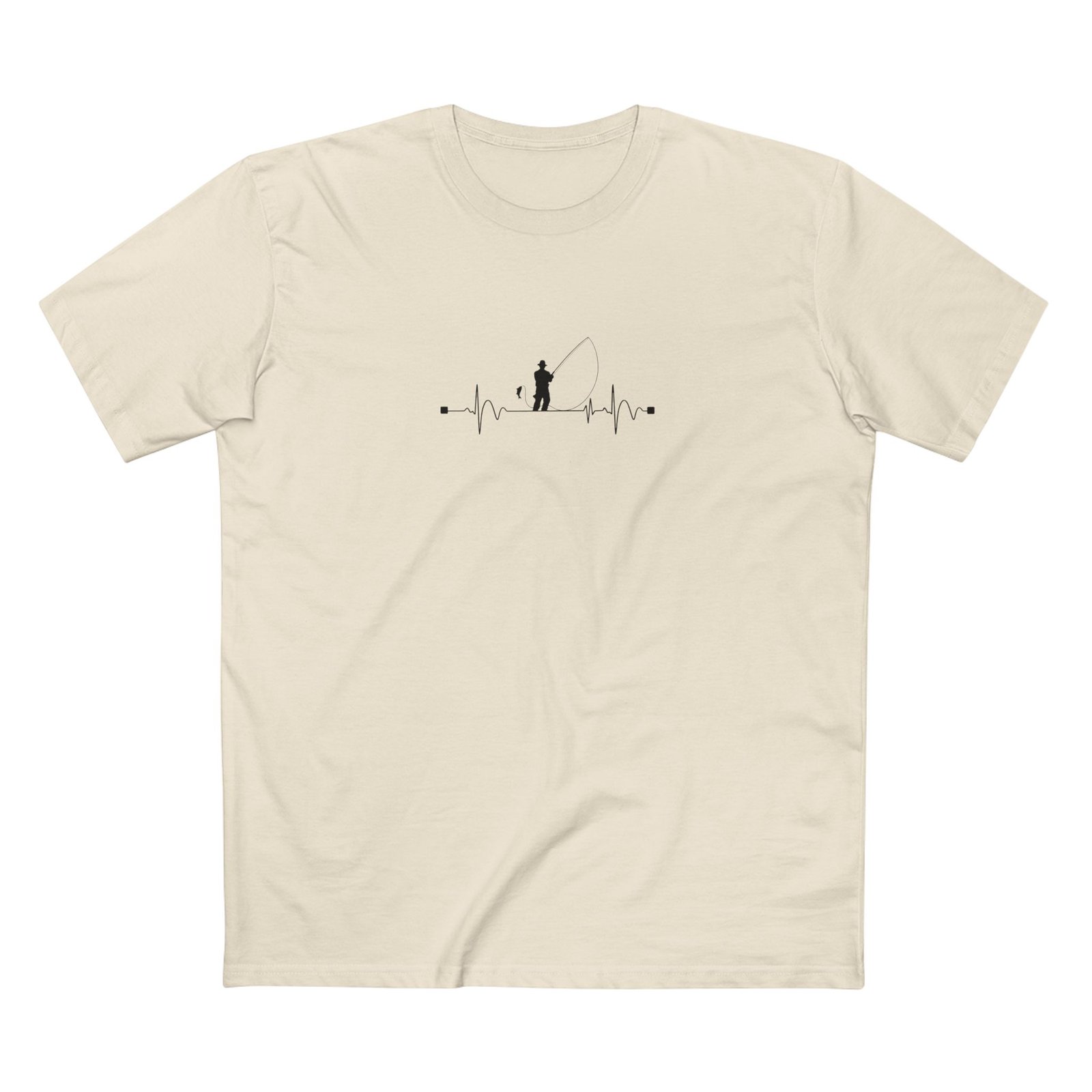Fisherman's Heartbeat Tshirt – Minimalist Fishing T-Shirt - Image 2