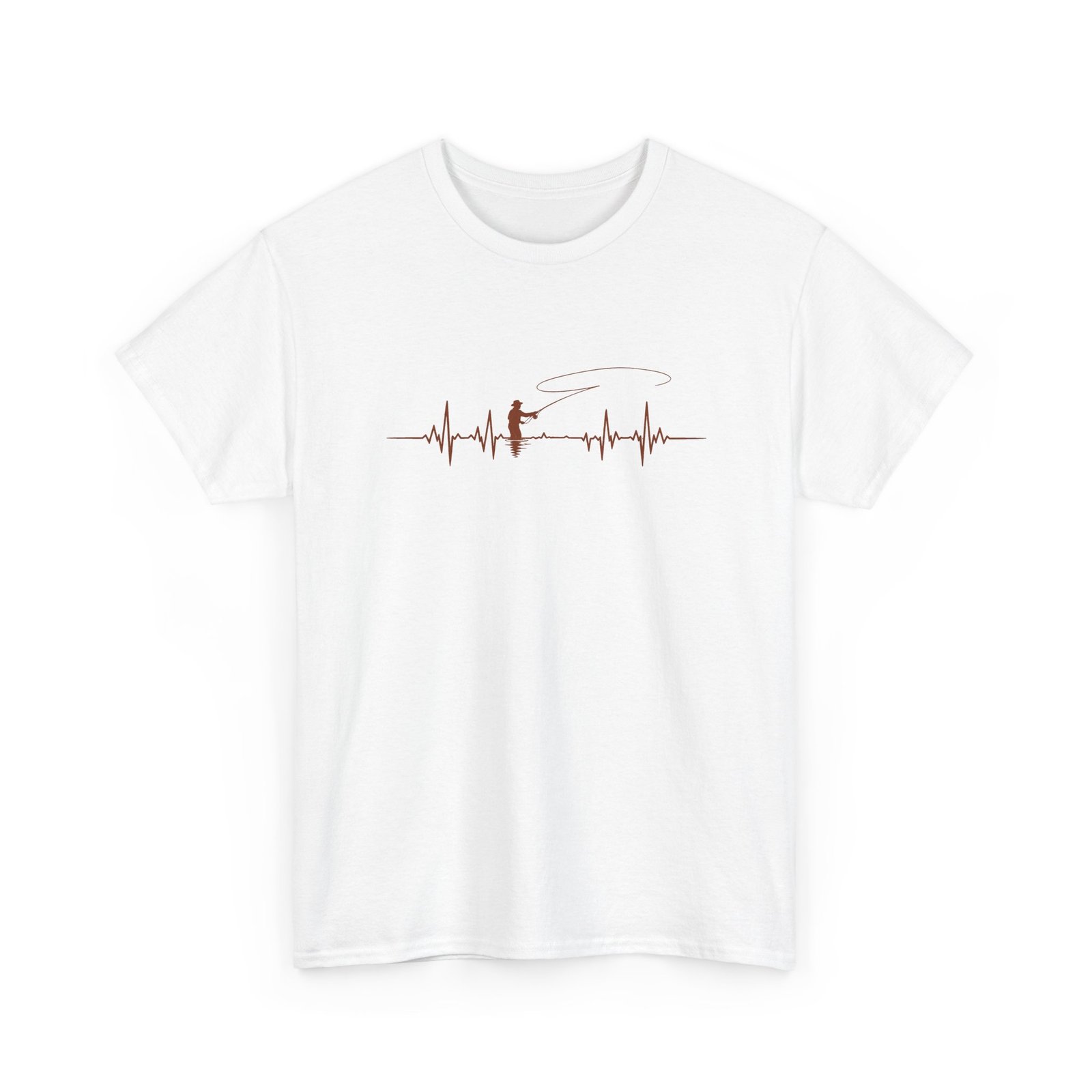 Fly Fishing T-Shirt – Fishing Is in My Blood – Heartbeat Angler Design - Image 3
