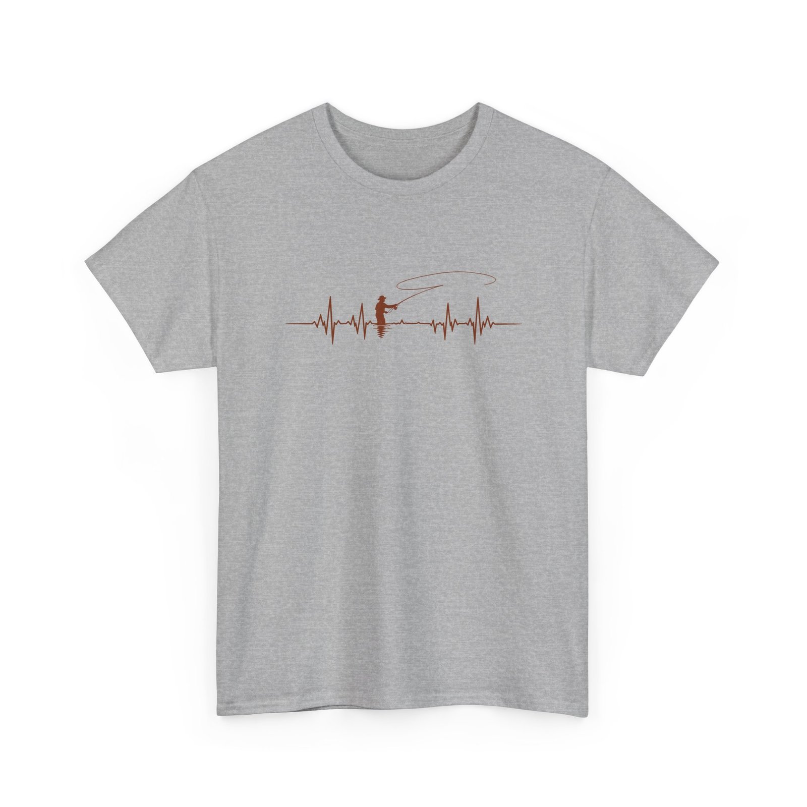 Fly Fishing T-Shirt – Fishing Is in My Blood – Heartbeat Angler Design - Image 2
